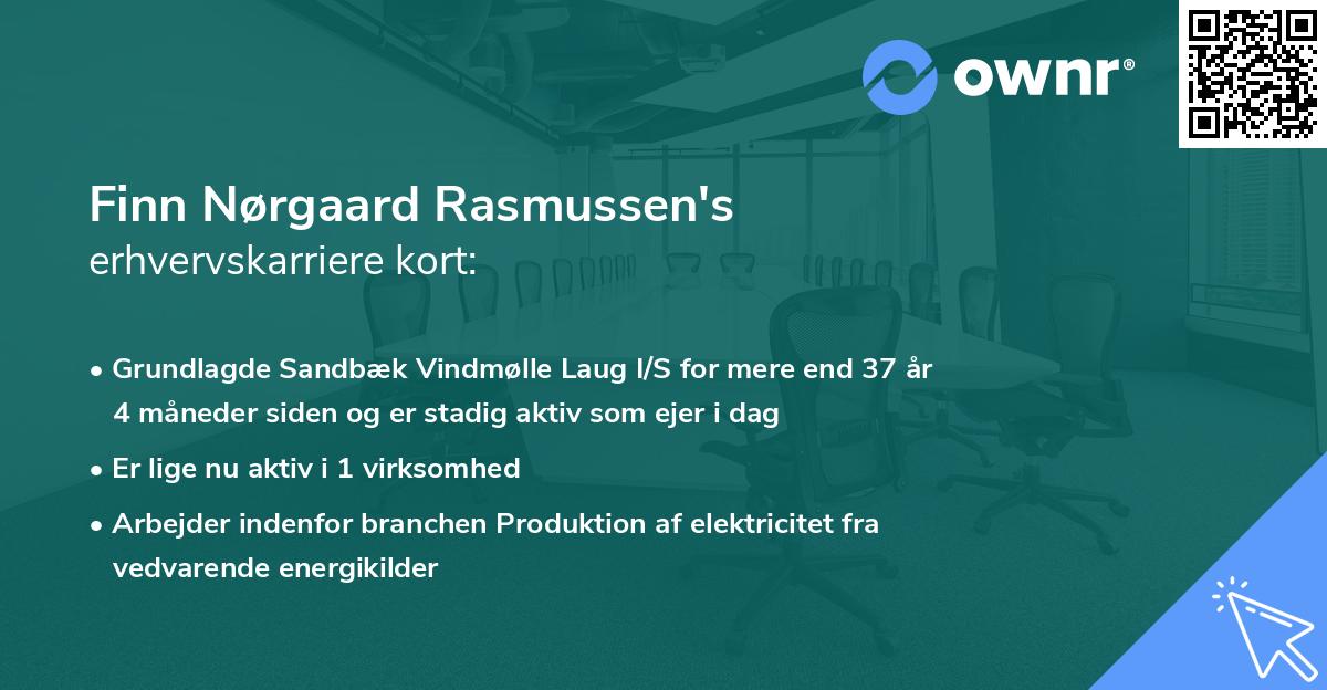 Finn Nørgaard Rasmussen's erhvervskarriere kort