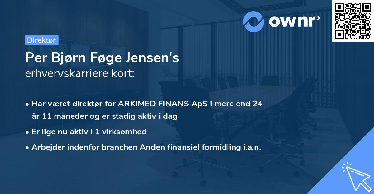 Per Bjørn Føge Jensen's erhvervskarriere kort