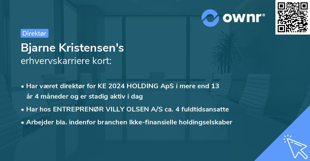 Bjarne Kristensen's erhvervskarriere kort