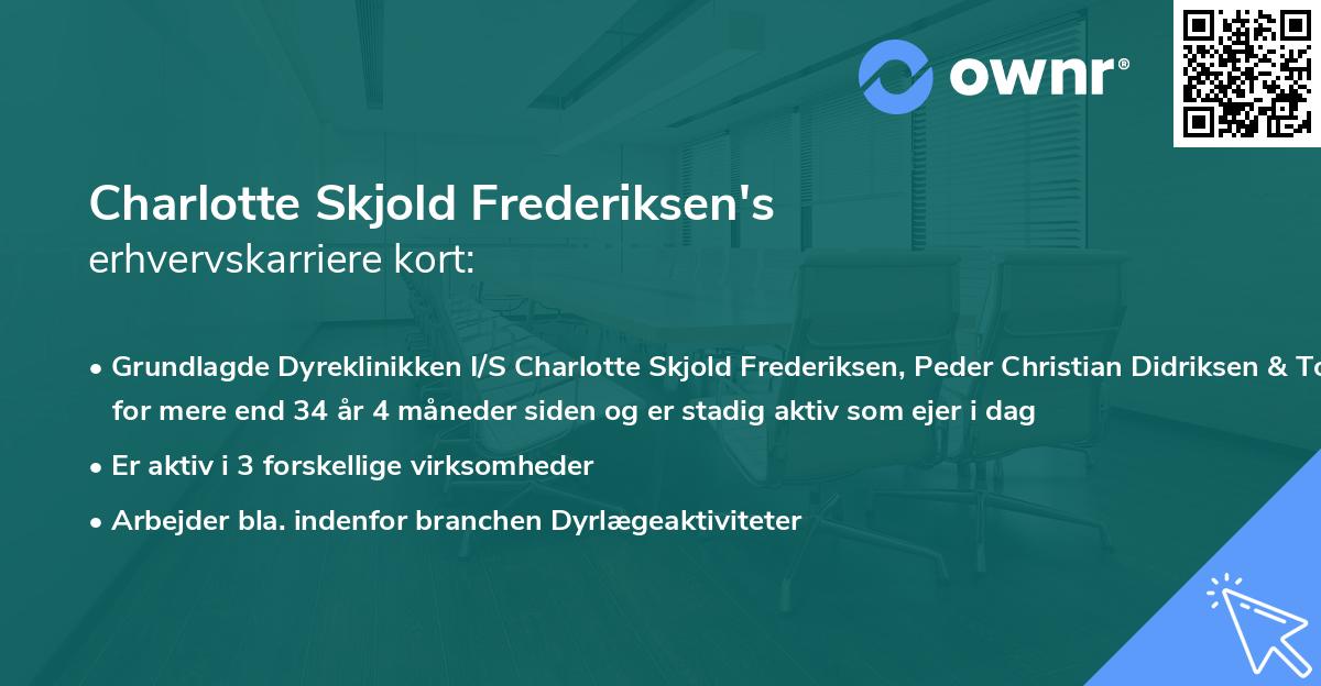 Charlotte Skjold Frederiksen's erhvervskarriere kort
