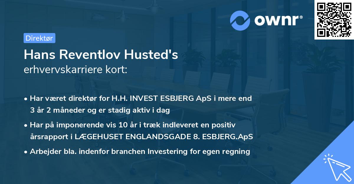 Hans Reventlov Husted's erhvervskarriere kort
