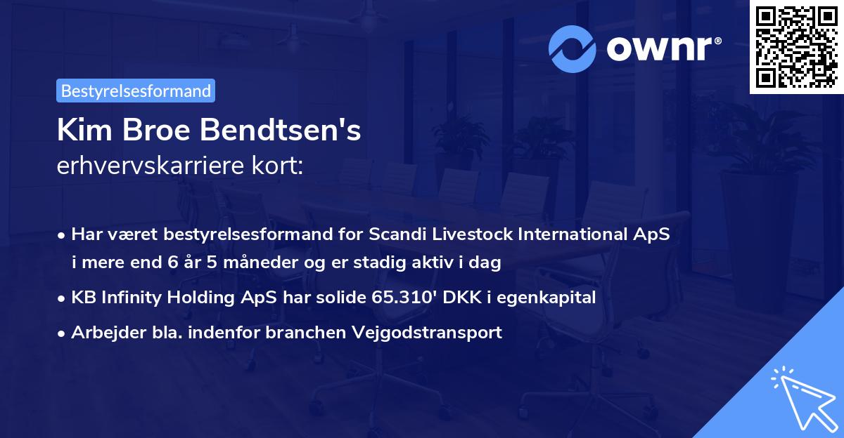 Kim Broe Bendtsen's erhvervskarriere kort
