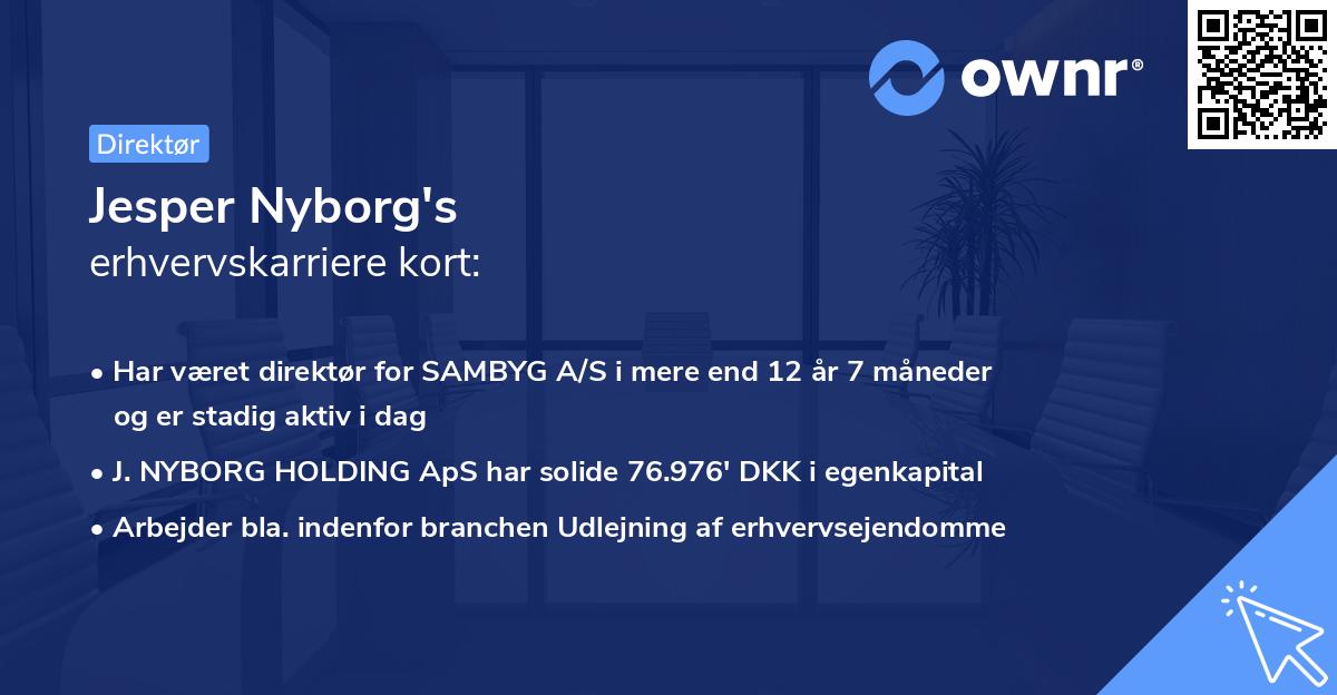 Jesper Nyborg's erhvervskarriere kort