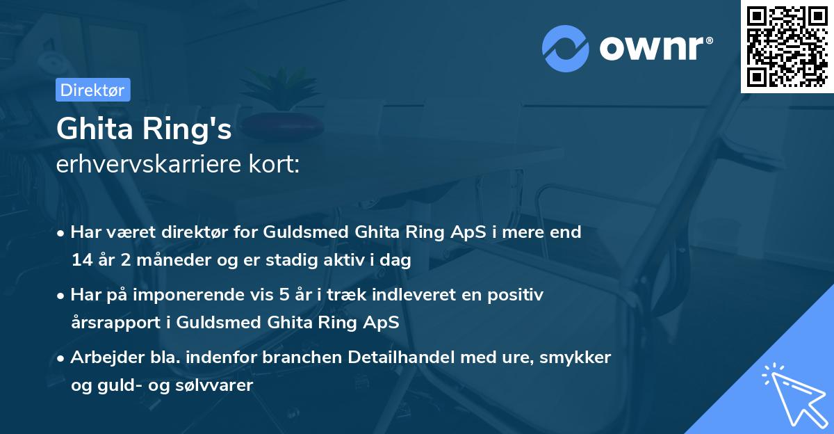 Ghita Ring's erhvervskarriere kort