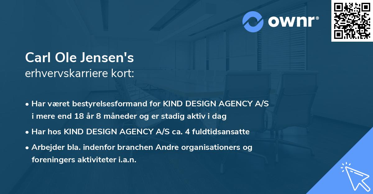 Carl Ole Jensen's erhvervskarriere kort