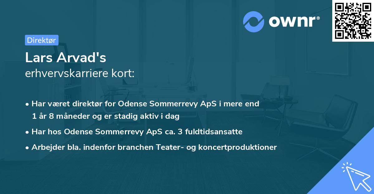 Lars Arvad's erhvervskarriere kort