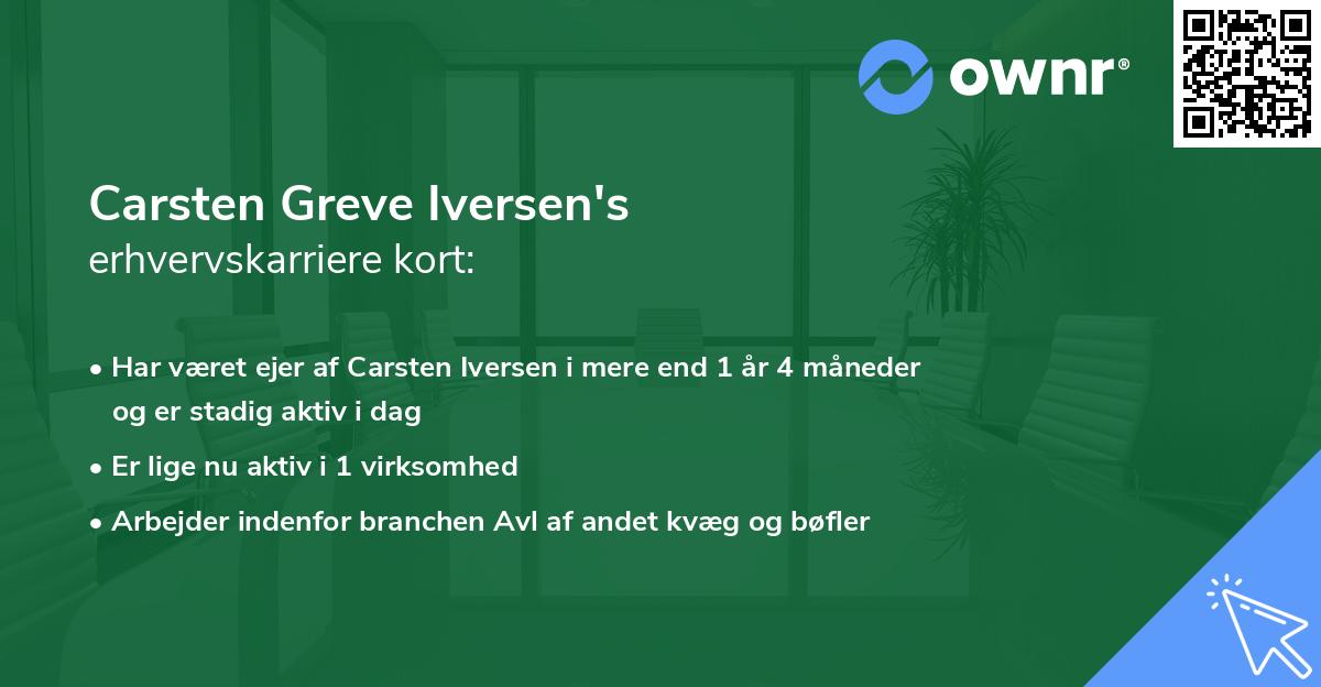 Carsten Greve Iversen's erhvervskarriere kort