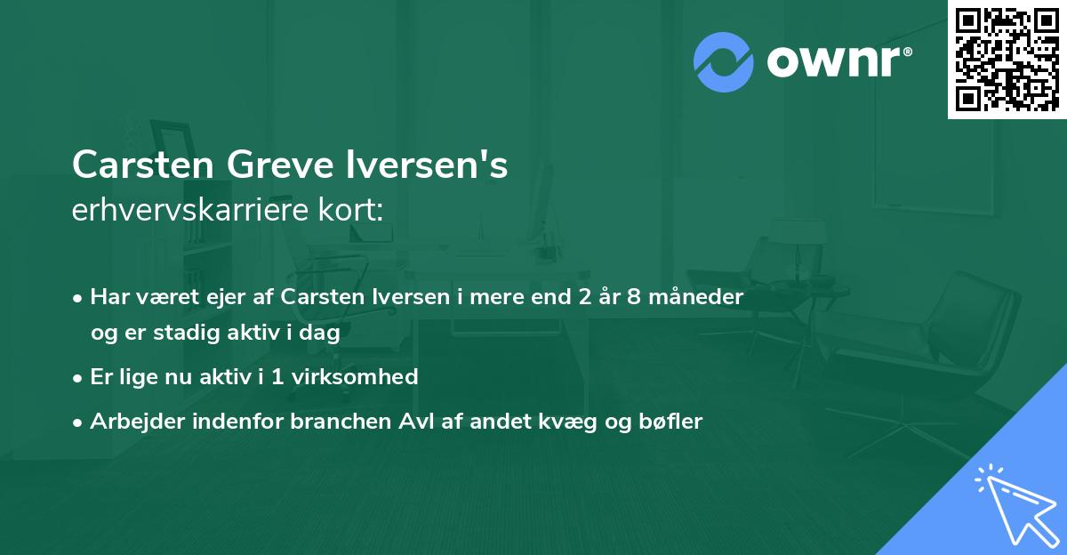Carsten Greve Iversen's erhvervskarriere kort