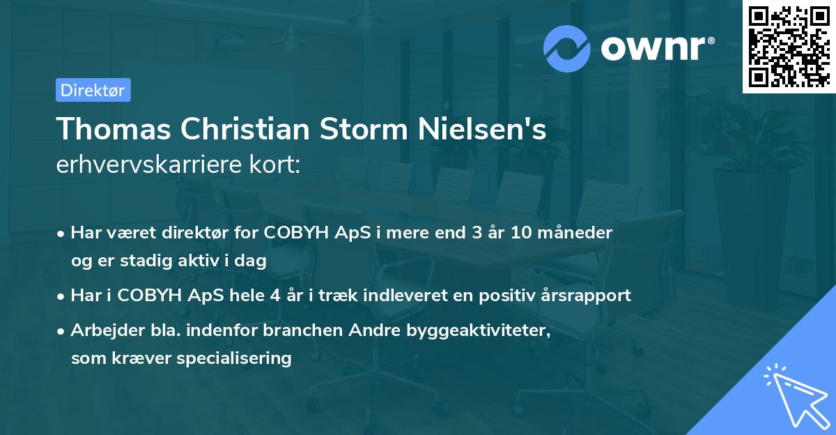 Thomas Christian Storm Nielsen's erhvervskarriere kort