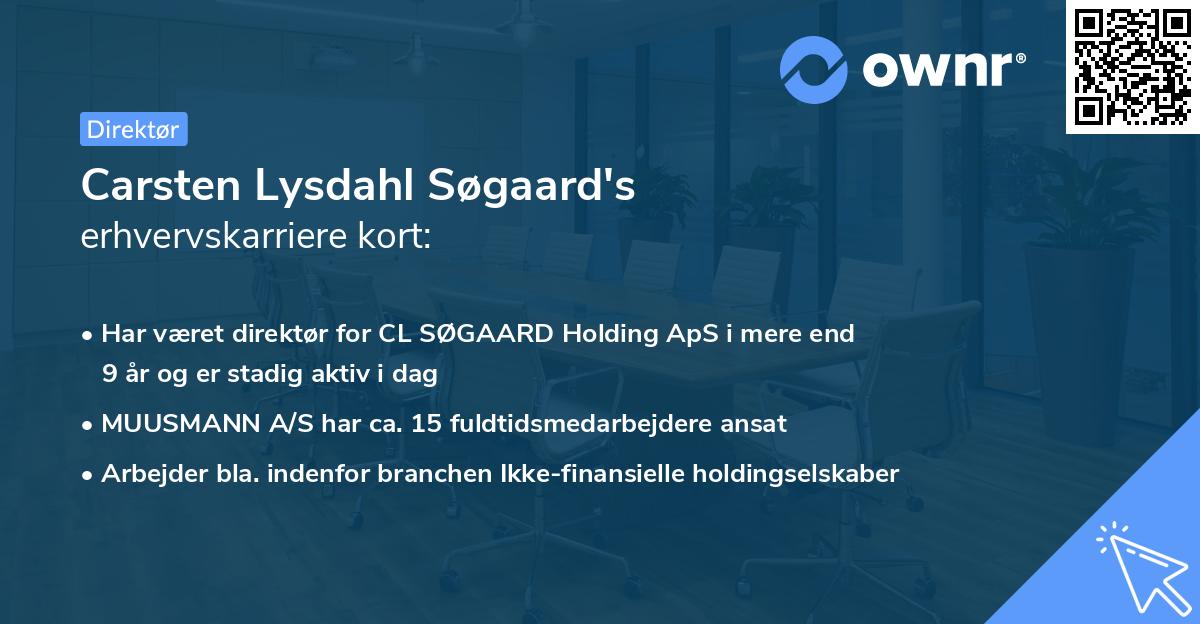Carsten Lysdahl Søgaard's erhvervskarriere kort
