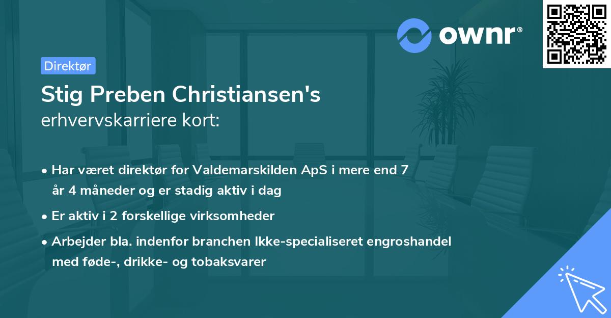 Stig Preben Christiansen's erhvervskarriere kort