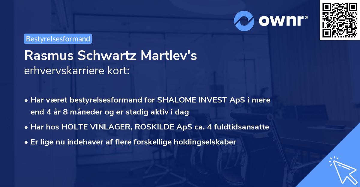 Rasmus Schwartz Martlev's erhvervskarriere kort