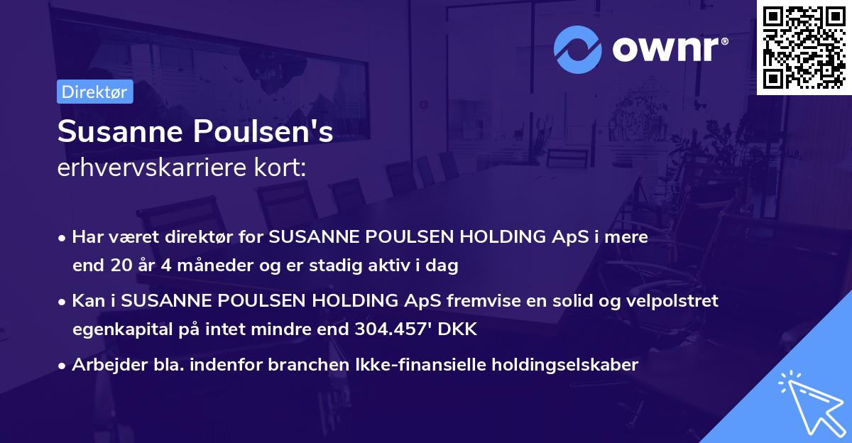 Susanne Poulsen's erhvervskarriere kort
