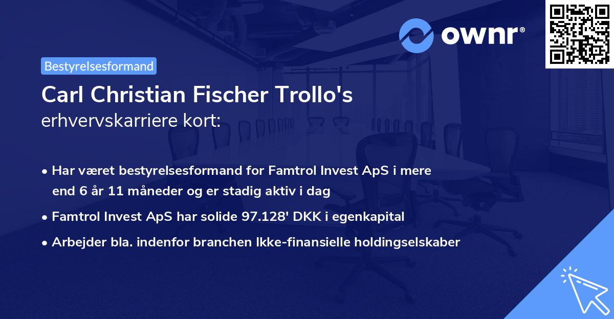 Carl Christian Fischer Trollo's erhvervskarriere kort