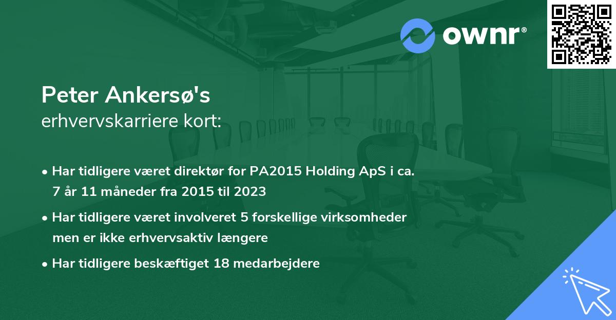 Peter Ankersø's erhvervskarriere kort