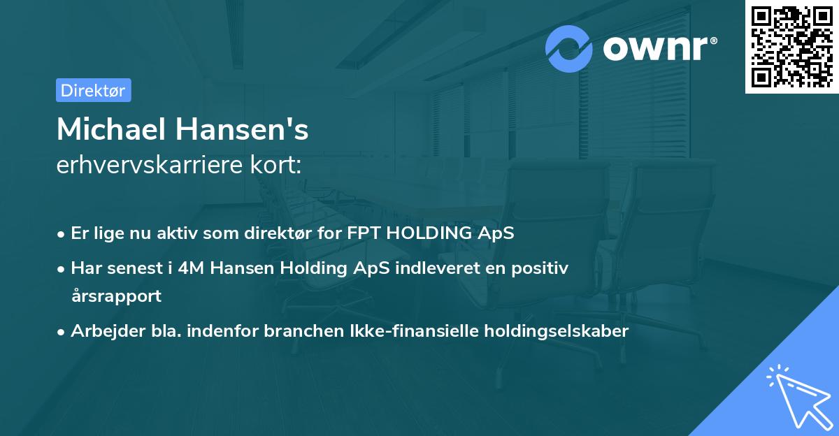 Michael Hansen's erhvervskarriere kort