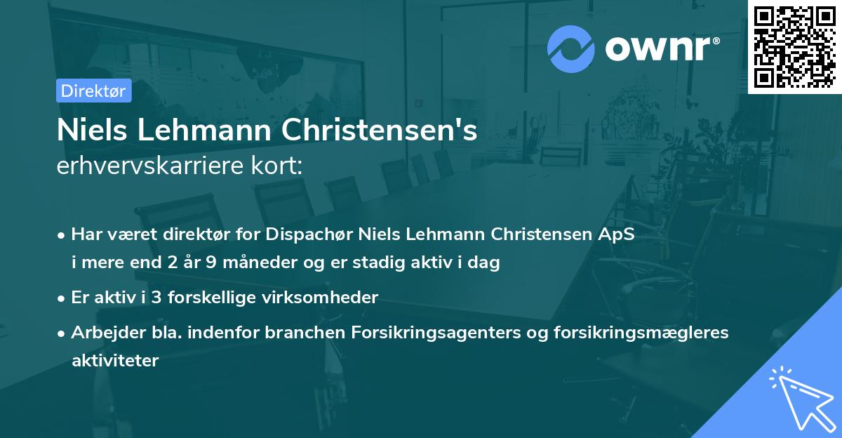 Niels Lehmann Christensen's erhvervskarriere kort