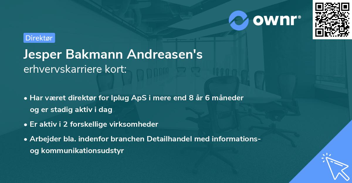 Jesper Bakmann Andreasen's erhvervskarriere kort