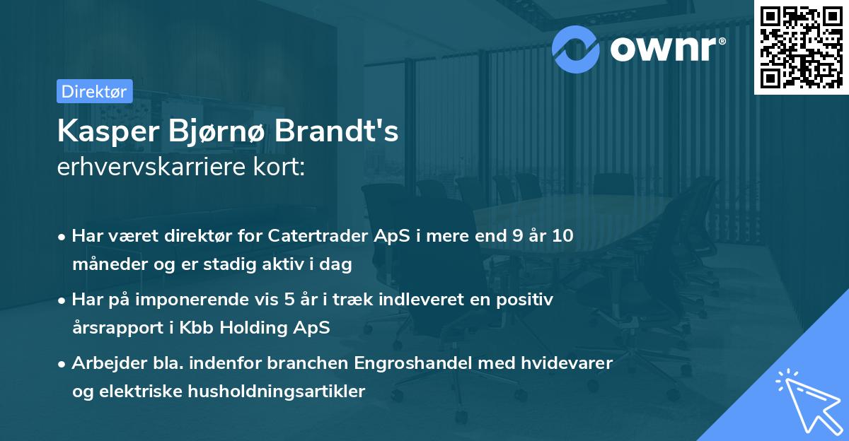 Kasper Bjørnø Brandt's erhvervskarriere kort