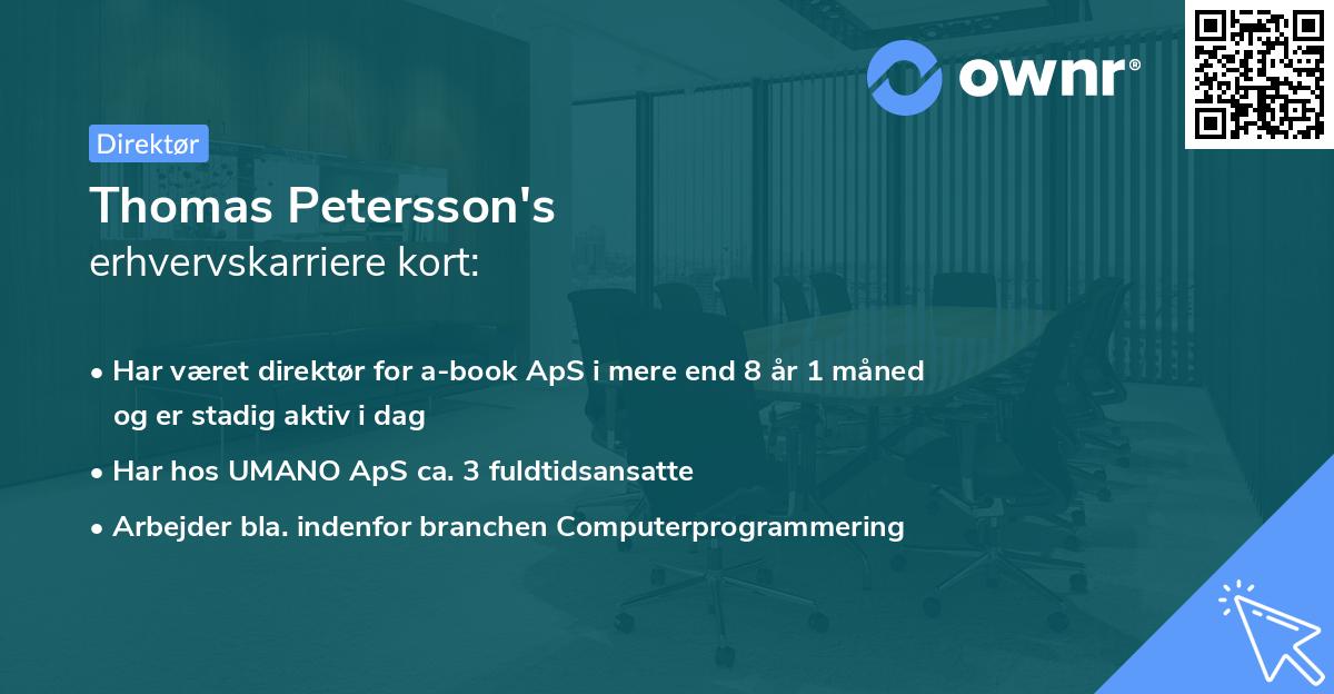 Thomas Petersson's erhvervskarriere kort