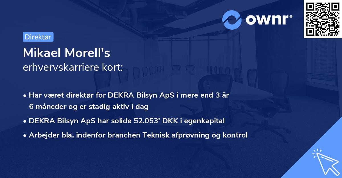 Mikael Morell's erhvervskarriere kort
