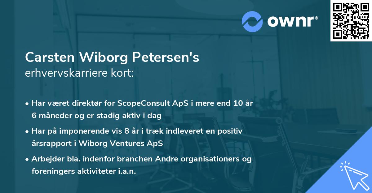 Carsten Wiborg Petersen's erhvervskarriere kort