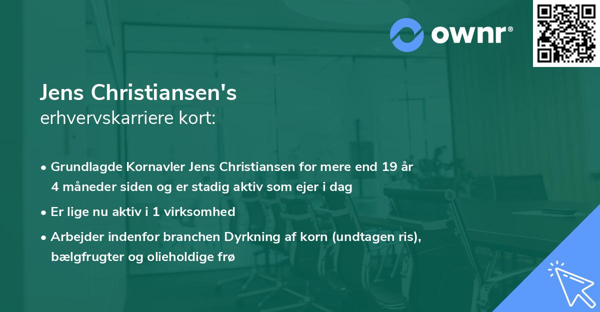 Jens Christiansen's erhvervskarriere kort