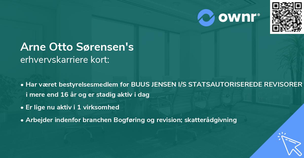 Arne Otto Sørensen's erhvervskarriere kort
