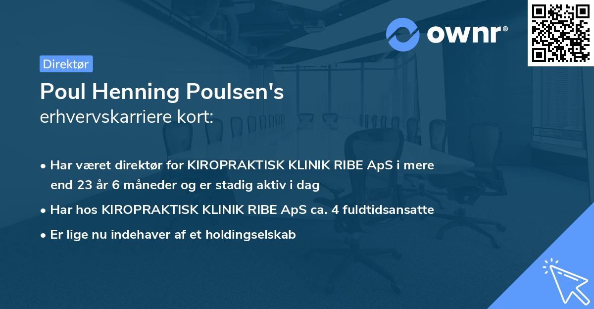 Poul Henning Poulsen's erhvervskarriere kort