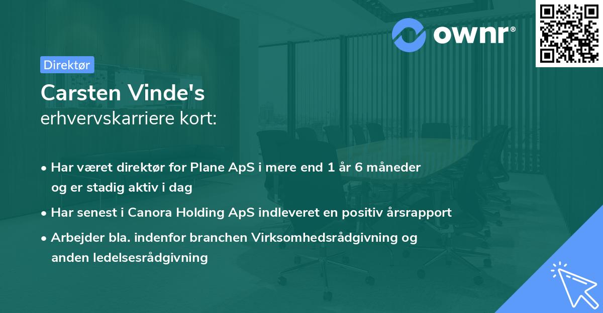 Carsten Vinde's erhvervskarriere kort