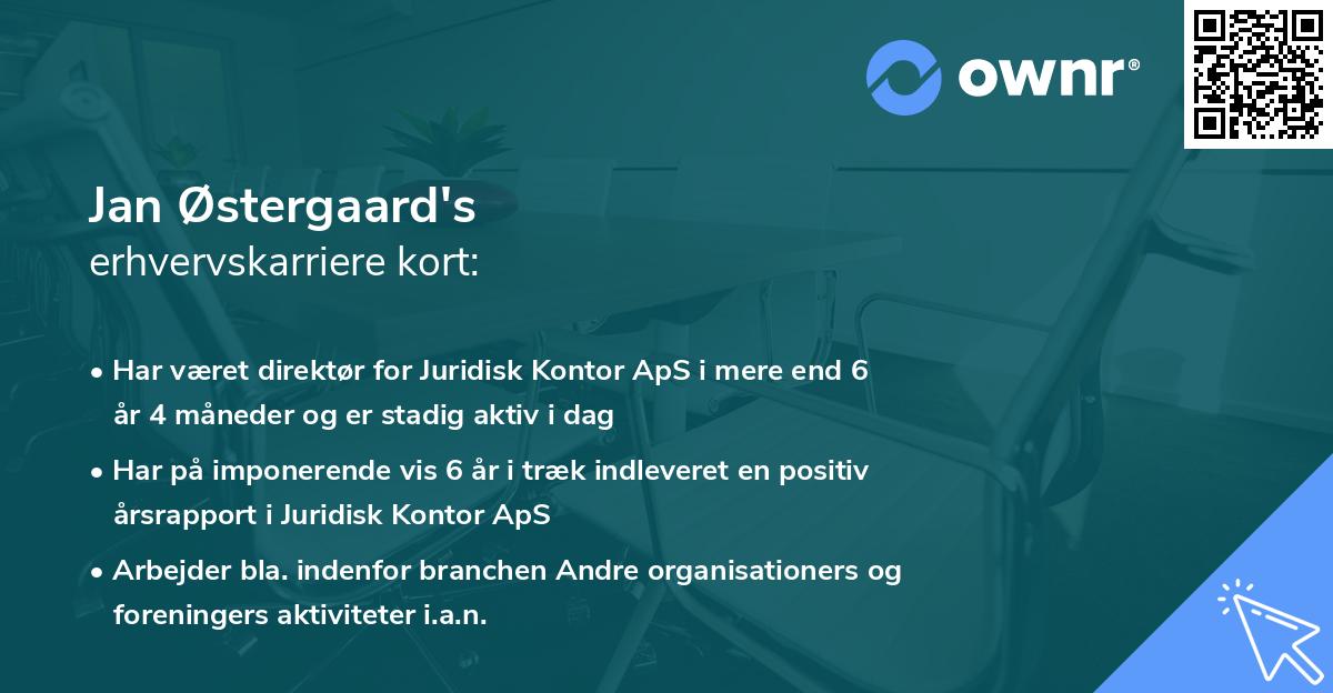 Jan Østergaard's erhvervskarriere kort
