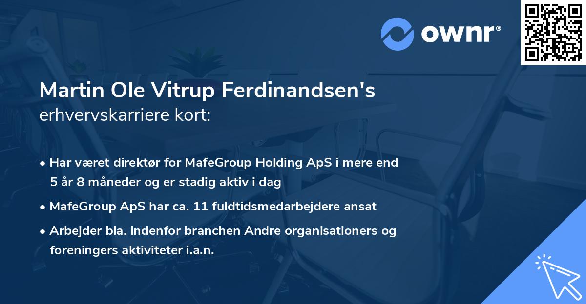 Martin Ole Vitrup Ferdinandsen's erhvervskarriere kort