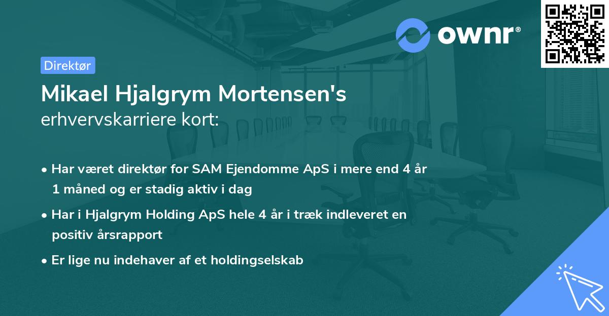 Mikael Hjalgrym Mortensen's erhvervskarriere kort