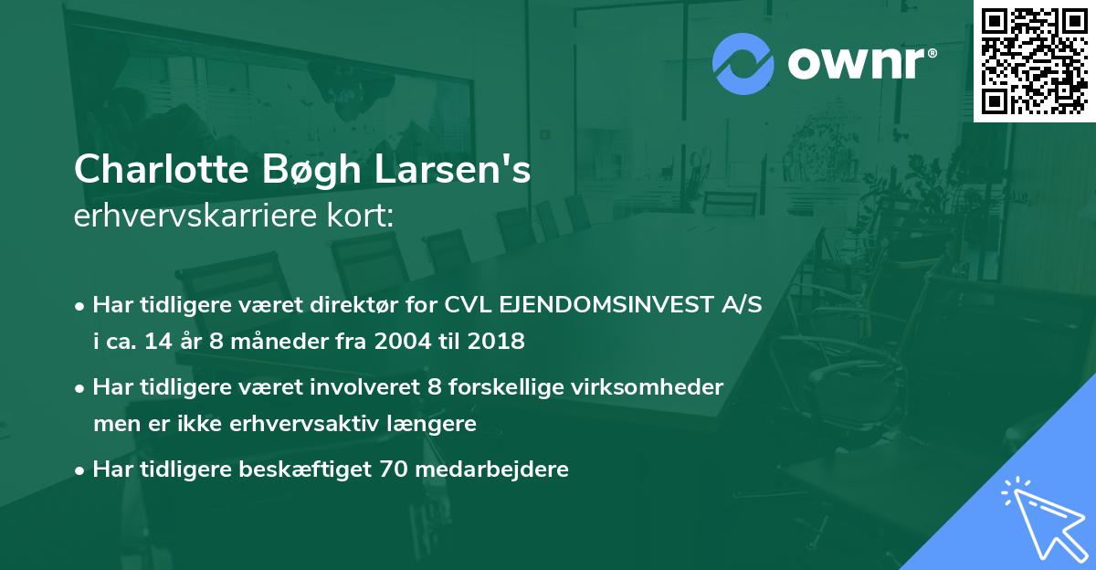 Charlotte Bøgh Larsen's erhvervskarriere kort
