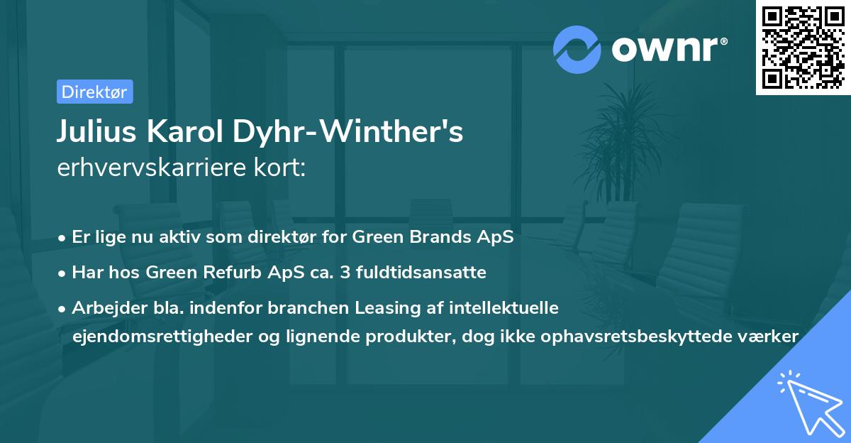 Julius Karol Dyhr-Winther's erhvervskarriere kort