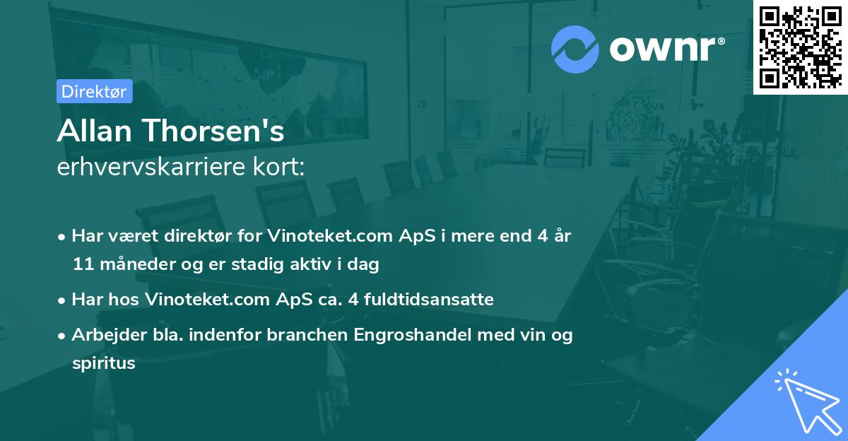 Allan Thorsen's erhvervskarriere kort