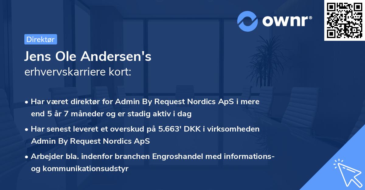 Jens Ole Andersen's erhvervskarriere kort