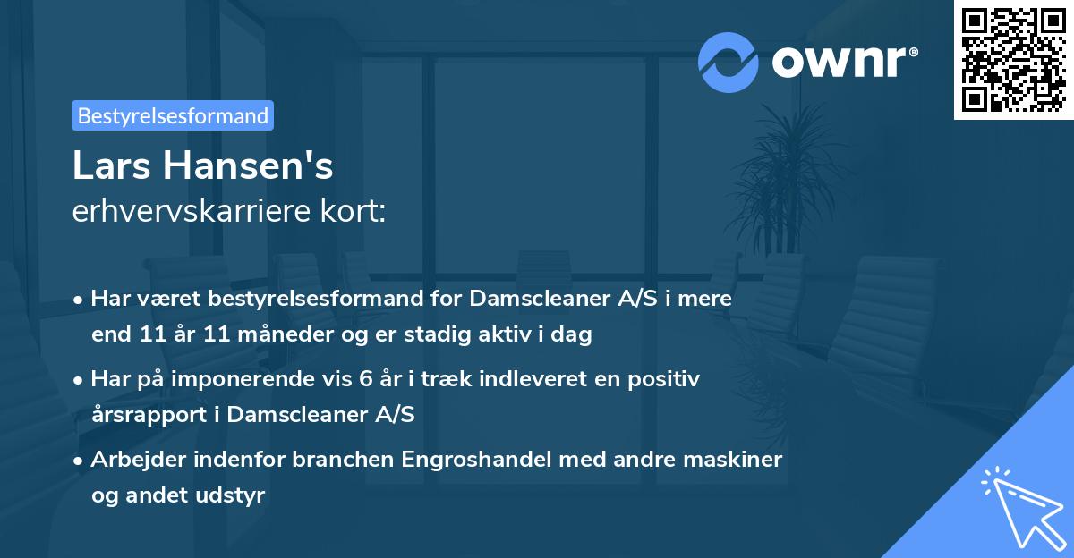 Lars Hansen's erhvervskarriere kort