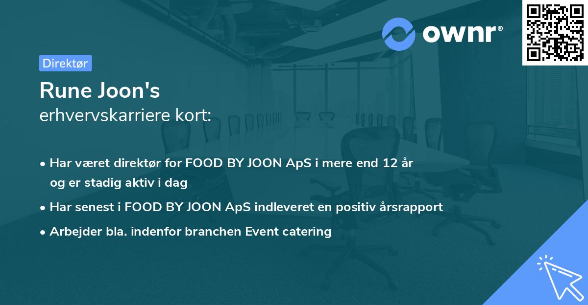 Rune Joon's erhvervskarriere kort