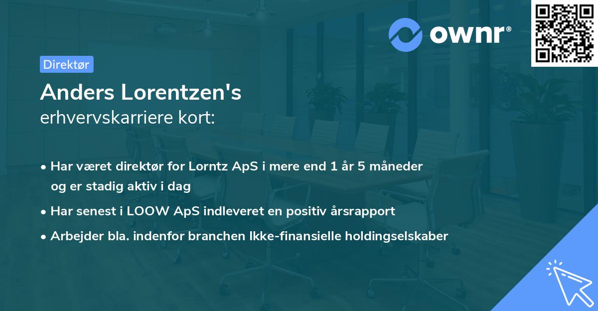 Anders Lorentzen's erhvervskarriere kort