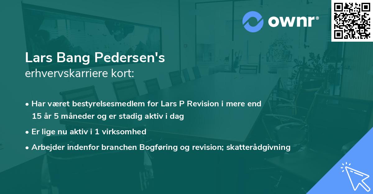 Lars Bang Pedersen's erhvervskarriere kort