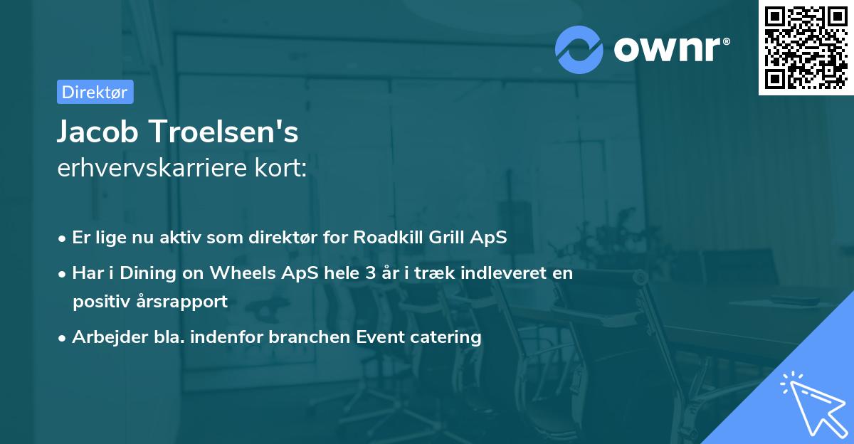 Jacob Troelsen's erhvervskarriere kort