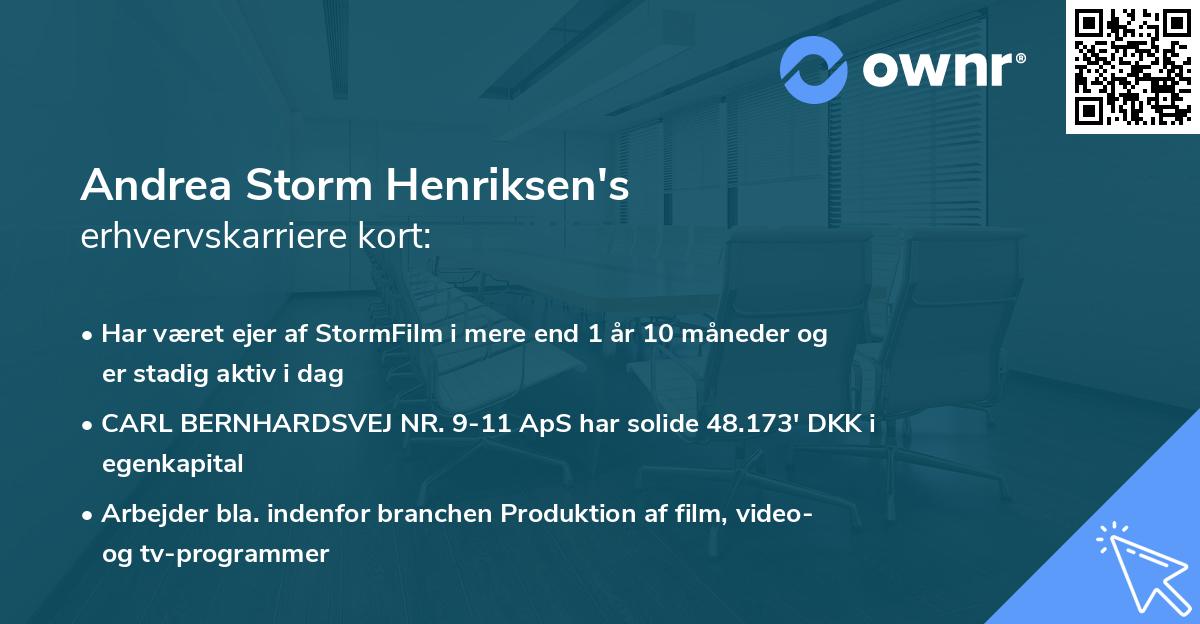 Andrea Storm Henriksen's erhvervskarriere kort