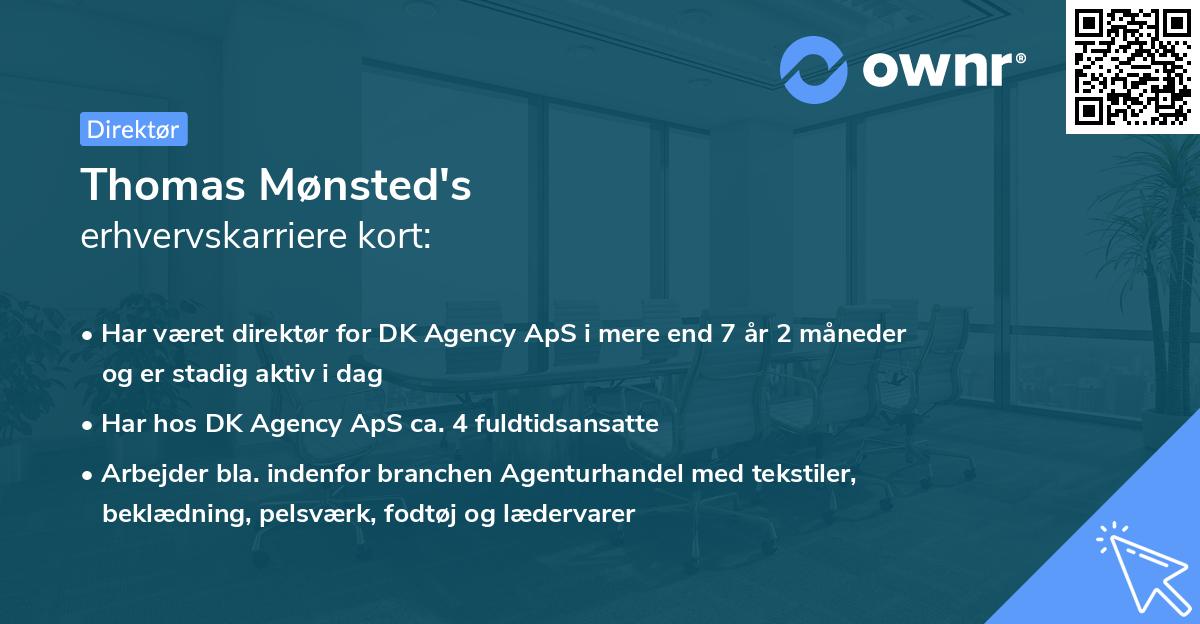 Thomas Mønsted's erhvervskarriere kort