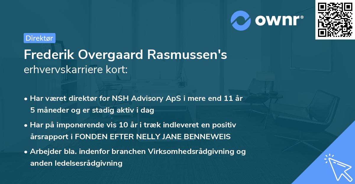 Frederik Overgaard Rasmussen's erhvervskarriere kort