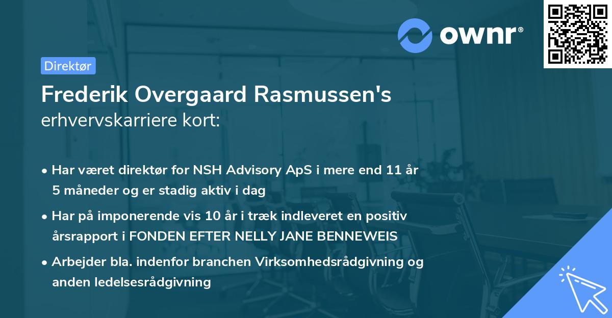 Frederik Overgaard Rasmussen's erhvervskarriere kort