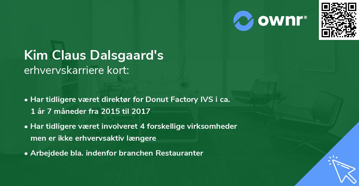 Kim Claus Dalsgaard's erhvervskarriere kort