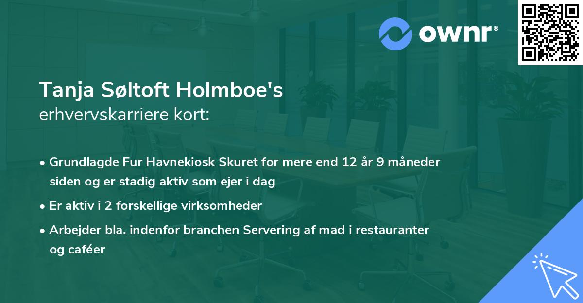 Tanja Søltoft Holmboe's erhvervskarriere kort