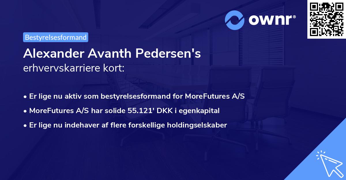 Alexander Avanth Pedersen's erhvervskarriere kort