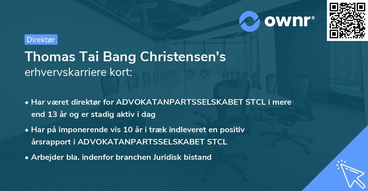 Thomas Tai Bang Christensen's erhvervskarriere kort